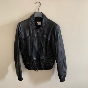 Max & Co. size 4, lamb skin leather jacket black